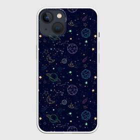 Чехол для iPhone 13 с принтом Далекий космос ,  |  | alien | asteroid | constellations | moon | planets | space | star | ufo | астероид | звезда | инопланетянин | космос | луна | нло | планеты | созвездия