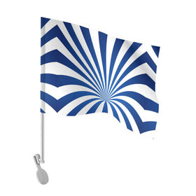 Флаг для автомобиля с принтом Оптическая иллюзия , 100% полиэстер | Размер: 30*21 см | глубина | иллюзия | линии | оптическая иллюзия | полосы | синие линии | синие полосы | синий