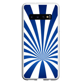 Чехол для Samsung Galaxy S10 с принтом Оптическая иллюзия , Силикон | Область печати: задняя сторона чехла, без боковых панелей | Тематика изображения на принте: глубина | иллюзия | линии | оптическая иллюзия | полосы | синие линии | синие полосы | синий
