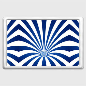 Магнит 45*70 с принтом Оптическая иллюзия , Пластик | Размер: 78*52 мм; Размер печати: 70*45 | глубина | иллюзия | линии | оптическая иллюзия | полосы | синие линии | синие полосы | синий