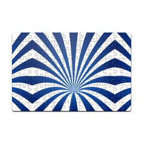 Пазл магнитный 126 элементов с принтом Оптическая иллюзия , полимерный материал с магнитным слоем | 126 деталей, размер изделия —  180*270 мм | Тематика изображения на принте: глубина | иллюзия | линии | оптическая иллюзия | полосы | синие линии | синие полосы | синий