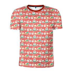 Мужская футболка 3D спортивная с принтом Рождественские наклейки , 100% полиэстер с улучшенными характеристиками | приталенный силуэт, круглая горловина, широкие плечи, сужается к линии бедра | 
