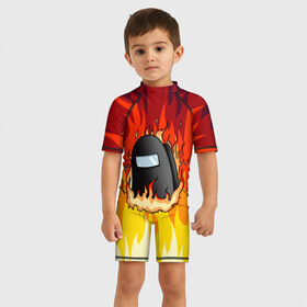 Детский купальный костюм 3D с принтом Among Us Fire (Z) , Полиэстер 85%, Спандекс 15% | застежка на молнии на спине | among us | among us 2 | amongus | fortegreen | impostor | innersloth | medbay | аманг ас | амонгас | амонгус | джейсон вурхиз | импостор | клан шляпок | предатель | самозванец | среди нас | стэн пайнс
