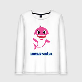 Женский лонгслив хлопок с принтом Baby Shark Mommy , 100% хлопок |  | 