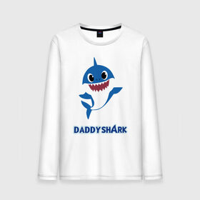 Мужской лонгслив хлопок с принтом Baby Shark Daddy , 100% хлопок |  | Тематика изображения на принте: 