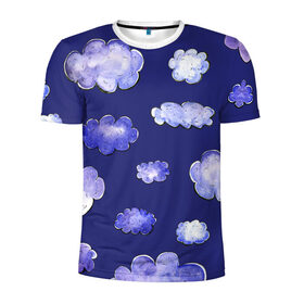 Мужская футболка 3D спортивная с принтом ОБЛАКА , 100% полиэстер с улучшенными характеристиками | приталенный силуэт, круглая горловина, широкие плечи, сужается к линии бедра | голубое небо | красивые облака | небо | облака | рисованные облака