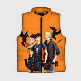 Женский жилет утепленный 3D с принтом Haikyu  Team ,  |  | anime | haikyu | karasuno | tyan | аниме | анимэ | волейбол | карасуно | киёко симидзу | корасуно | маленький гигант | онимэ | сёё хината | состав | тобио кагэяма | тян