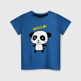Детская футболка хлопок с принтом Милая пандочка , 100% хлопок | круглый вырез горловины, полуприлегающий силуэт, длина до линии бедер | маленькая панда | маленькая пандочка | милашка | милая панда | милая пандочка | панда | панда hello | панда милашка | пандочка | пандочка hello | пандочка милашка