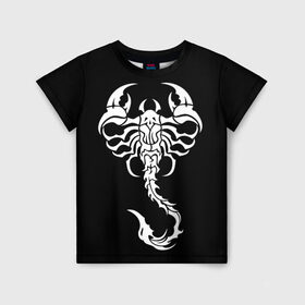Детская футболка 3D с принтом Скорпион , 100% гипоаллергенный полиэфир | прямой крой, круглый вырез горловины, длина до линии бедер, чуть спущенное плечо, ткань немного тянется | Тематика изображения на принте: знак зодиака | природа. | ракообразные | скорпион | ядовитые существа