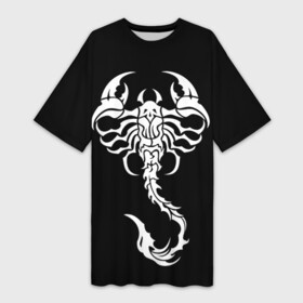 Платье-футболка 3D с принтом Скорпион ,  |  | знак зодиака | природа. | ракообразные | скорпион | ядовитые существа