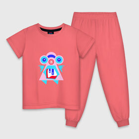 Детская пижама хлопок с принтом Ангельский монстрик вар2 , 100% хлопок |  брюки и футболка прямого кроя, без карманов, на брюках мягкая резинка на поясе и по низу штанин
 | abstract | angel | character | geometric | monster