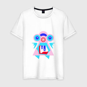 Мужская футболка хлопок с принтом Ангельский монстрик вар2 , 100% хлопок | прямой крой, круглый вырез горловины, длина до линии бедер, слегка спущенное плечо. | abstract | angel | character | geometric | monster