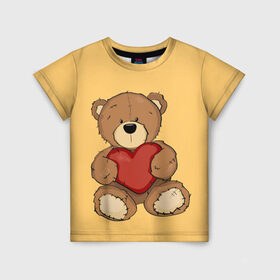 Детская футболка 3D с принтом Мишка Тедди , 100% гипоаллергенный полиэфир | прямой крой, круглый вырез горловины, длина до линии бедер, чуть спущенное плечо, ткань немного тянется | игрушка | игрушки | медведь | миша | мишкатедди | мягкаяигрушка | тедди