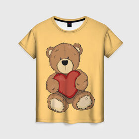 Женская футболка 3D с принтом Мишка Тедди , 100% полиэфир ( синтетическое хлопкоподобное полотно) | прямой крой, круглый вырез горловины, длина до линии бедер | игрушка | игрушки | медведь | миша | мишкатедди | мягкаяигрушка | тедди