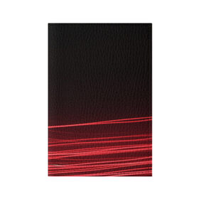 Обложка для паспорта матовая кожа с принтом Красное и Черное , натуральная матовая кожа | размер 19,3 х 13,7 см; прозрачные пластиковые крепления | красный цвет | линия | неон | свет | текстура | черный и красный