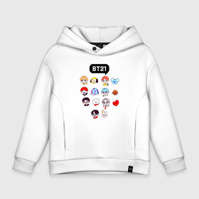 Детское худи Oversize хлопок с принтом BTS   BT21 , френч-терри — 70% хлопок, 30% полиэстер. Мягкий теплый начес внутри —100% хлопок | боковые карманы, эластичные манжеты и нижняя кромка, капюшон на магнитной кнопке | Тематика изображения на принте: bangtan sonyeondan | bts | bts love. | kpop | битиэс | бтс | кпоп | фанфик бтс | чон чонгук