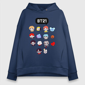 Женское худи Oversize хлопок с принтом BTS BT21 , френч-терри — 70% хлопок, 30% полиэстер. Мягкий теплый начес внутри —100% хлопок | боковые карманы, эластичные манжеты и нижняя кромка, капюшон на магнитной кнопке | bangtan sonyeondan | bts | bts love. | kpop | битиэс | бтс | кпоп | фанфик бтс | чон чонгук