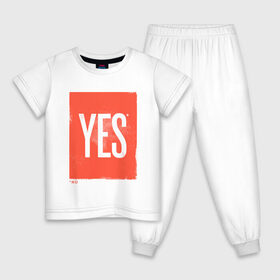 Детская пижама хлопок с принтом Yes-No , 100% хлопок |  брюки и футболка прямого кроя, без карманов, на брюках мягкая резинка на поясе и по низу штанин
 | Тематика изображения на принте: no | yes | да | надпись | нет | со звездочкой