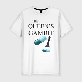 Мужская футболка хлопок Slim с принтом the queens gambit , 92% хлопок, 8% лайкра | приталенный силуэт, круглый вырез ворота, длина до линии бедра, короткий рукав | Тематика изображения на принте: the queens gambit | нетфликс | сериал | ход королевы