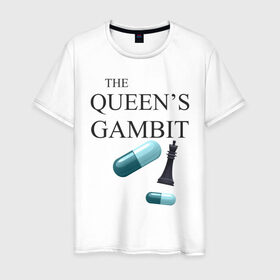 Мужская футболка хлопок с принтом the queens gambit , 100% хлопок | прямой крой, круглый вырез горловины, длина до линии бедер, слегка спущенное плечо. | the queens gambit | нетфликс | сериал | ход королевы