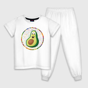 Детская пижама хлопок с принтом АнтиПсихоВирус Авокадо , 100% хлопок |  брюки и футболка прямого кроя, без карманов, на брюках мягкая резинка на поясе и по низу штанин
 | 
