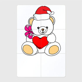 Магнитный плакат 2Х3 с принтом Новогодний мишка , Полимерный материал с магнитным слоем | 6 деталей размером 9*9 см | Тематика изображения на принте: bear | christmas | merry | new year | teddy | winter | елка | зима | зимний | игрушка | колпак | люблю | малыш | медведь | медвежата | медвежонок | новогодний | новый год | плюшевый | подарок | рождество | санта | сердце | снег