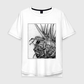 Мужская футболка хлопок Oversize с принтом Цокотуха , 100% хлопок | свободный крой, круглый ворот, “спинка” длиннее передней части | глаза | крылья | муха | насекомое | цокотуха