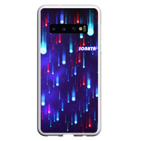 Чехол для Samsung Galaxy S10 с принтом SONATA , Силикон | Область печати: задняя сторона чехла, без боковых панелей | брызги | звезды | капли | комета | космос | неоновые шары | неоновый метеоритный дождь | ночное небо