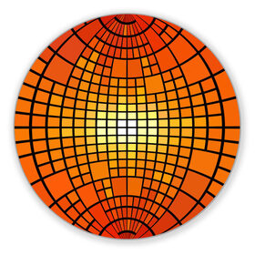 Коврик для мышки круглый с принтом Сфера , резина и полиэстер | круглая форма, изображение наносится на всю лицевую часть | квадраты | красный | оранжевый | текстура | шар