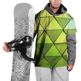 Накидка на куртку 3D с принтом Зелёные треугольники , 100% полиэстер |  | Тематика изображения на принте: геометрия | зелёный | текстура | треугольники | фигуры