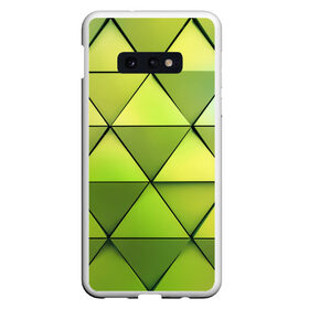 Чехол для Samsung S10E с принтом Зелёные треугольники , Силикон | Область печати: задняя сторона чехла, без боковых панелей | геометрия | зелёный | текстура | треугольники | фигуры