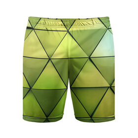 Мужские шорты спортивные с принтом Зелёные треугольники ,  |  | геометрия | зелёный | текстура | треугольники | фигуры