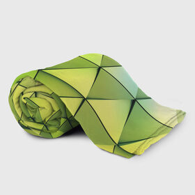 Плед 3D с принтом Зелёные треугольники , 100% полиэстер | закругленные углы, все края обработаны. Ткань не мнется и не растягивается | геометрия | зелёный | текстура | треугольники | фигуры