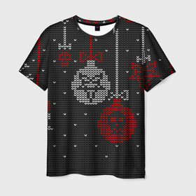 Мужская футболка 3D с принтом Новый год сатаны , 100% полиэфир | прямой крой, круглый вырез горловины, длина до линии бедер | 