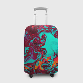 Чехол для чемодана 3D с принтом Colorful World , 86% полиэфир, 14% спандекс | двустороннее нанесение принта, прорези для ручек и колес | abstraction | colorful | fluid art | liquid | paint | stains | texture | абстракция | жидкость | краска | пятна | разводы | разноцветный | текстура