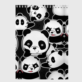 Скетчбук с принтом Смешные панды , 100% бумага
 | 48 листов, плотность листов — 100 г/м2, плотность картонной обложки — 250 г/м2. Листы скреплены сверху удобной пружинной спиралью | животные | медведи | мишки | мультяшки | смешные панды