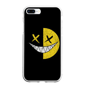 Чехол для iPhone 7Plus/8 Plus матовый с принтом SMILE , Силикон | Область печати: задняя сторона чехла, без боковых панелей | глаза крестики | злой смайл | зубы | контраст | смайл | эмоция