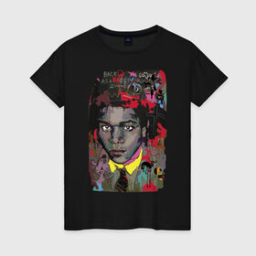 Женская футболка хлопок с принтом Jean Michel Basquiat , 100% хлопок | прямой крой, круглый вырез горловины, длина до линии бедер, слегка спущенное плечо | art | eyes | guy | jean michel basquiat | глаза | жан мишель баския | искусство | парень