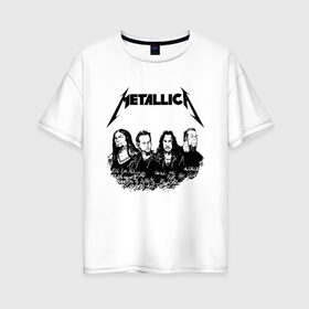 Женская футболка хлопок Oversize с принтом METALLICA , 100% хлопок | свободный крой, круглый ворот, спущенный рукав, длина до линии бедер
 | matters metallica | metallica | metallica else | metallica nothing | metallicas metallica | nothing else | металлика | металлика.