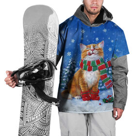 Накидка на куртку 3D с принтом Cat New Year , 100% полиэстер |  | 2021 | santa | белка | гирлянда | год быка | дед мороз | елка | енот | зверь | кот | котейка | котик | кошак | лиса | мальчик | маска | неон | новогодняя | новый год | олень | пингвин | праздник | радуга | ребенку