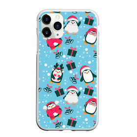 Чехол для iPhone 11 Pro Max матовый с принтом Новогодние Пингвины , Силикон |  | 2021 | белка | гирлянда | год быка | дед мороз | детская | дочка | елка | енот | кот | котик | лиса | маска | милая | неон | новогодняя | новый год | олень | паттерн | пингвин | подарок | праздник | радуга