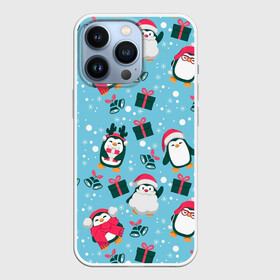 Чехол для iPhone 13 Pro с принтом Новогодние Пингвины ,  |  | 2021 | белка | гирлянда | год быка | дед мороз | детская | дочка | елка | енот | кот | котик | лиса | маска | милая | неон | новогодняя | новый год | олень | паттерн | пингвин | подарок | праздник | радуга