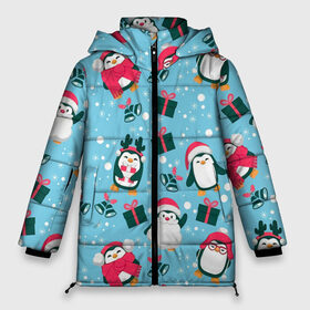 Женская зимняя куртка 3D с принтом Новогодние Пингвины , верх — 100% полиэстер; подкладка — 100% полиэстер; утеплитель — 100% полиэстер | длина ниже бедра, силуэт Оверсайз. Есть воротник-стойка, отстегивающийся капюшон и ветрозащитная планка. 

Боковые карманы с листочкой на кнопках и внутренний карман на молнии | 2021 | белка | гирлянда | год быка | дед мороз | детская | дочка | елка | енот | кот | котик | лиса | маска | милая | неон | новогодняя | новый год | олень | паттерн | пингвин | подарок | праздник | радуга