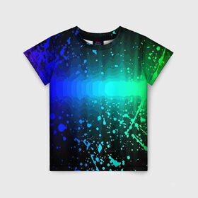 Детская футболка 3D с принтом Neon , 100% гипоаллергенный полиэфир | прямой крой, круглый вырез горловины, длина до линии бедер, чуть спущенное плечо, ткань немного тянется | color | fashion | neon | paint | spray | брызги | краска | мода | неон | цвет