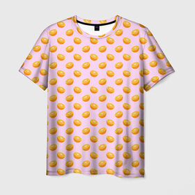 Мужская футболка 3D с принтом Мандарины , 100% полиэфир | прямой крой, круглый вырез горловины, длина до линии бедер | 