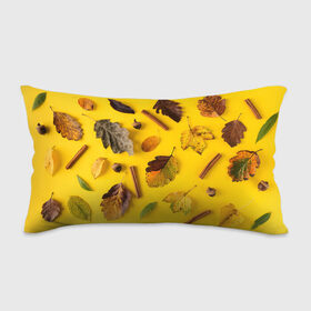 Подушка 3D антистресс с принтом Гербарий , наволочка — 100% полиэстер, наполнитель — вспененный полистирол | состоит из подушки и наволочки на молнии | гербарий | жёлтый | листья | осень