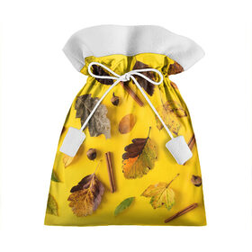 Подарочный 3D мешок с принтом Гербарий , 100% полиэстер | Размер: 29*39 см | гербарий | жёлтый | листья | осень