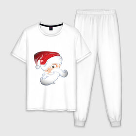 Мужская пижама хлопок с принтом Злой Санта , 100% хлопок | брюки и футболка прямого кроя, без карманов, на брюках мягкая резинка на поясе и по низу штанин
 | 