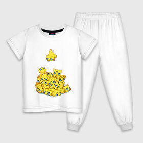 Детская пижама хлопок с принтом Покемон Joltik , 100% хлопок |  брюки и футболка прямого кроя, без карманов, на брюках мягкая резинка на поясе и по низу штанин
 | cute | joltik | джолтик | желтый | насекомое | нинтендо | паук