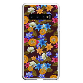 Чехол для Samsung Galaxy S10 с принтом Exotic Flowers , Силикон | Область печати: задняя сторона чехла, без боковых панелей | Тематика изображения на принте: fashion | flower | forest | garden | nature | spring | summer | trend | ботаника | весенние | весенняя | весна | иллюзия | лес | лето | объемные | природа | растения | сад | трендовая | флористика | цветки | цветок | цветочки